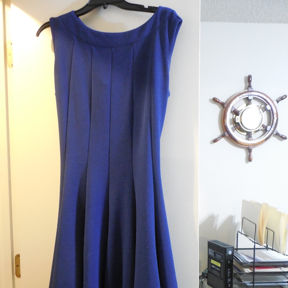 Navy Blue Sleeveless Dress - Picture 2 of 4